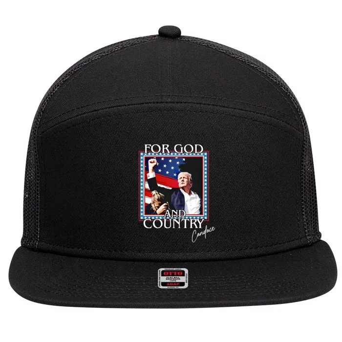 Candace Owens Trump For God And Country 7 Panel Mesh Trucker Snapback Hat