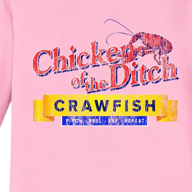 Chicken Of The Ditch Crawfish Crawfish Boil Baby Long Sleeve Bodysuit