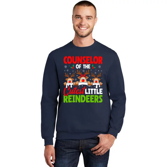 Counselor Of The Cutest Reindeers Christmas Counselor Tall Sweatshirt