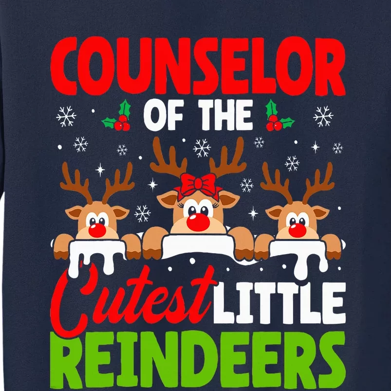 Counselor Of The Cutest Reindeers Christmas Counselor Tall Sweatshirt