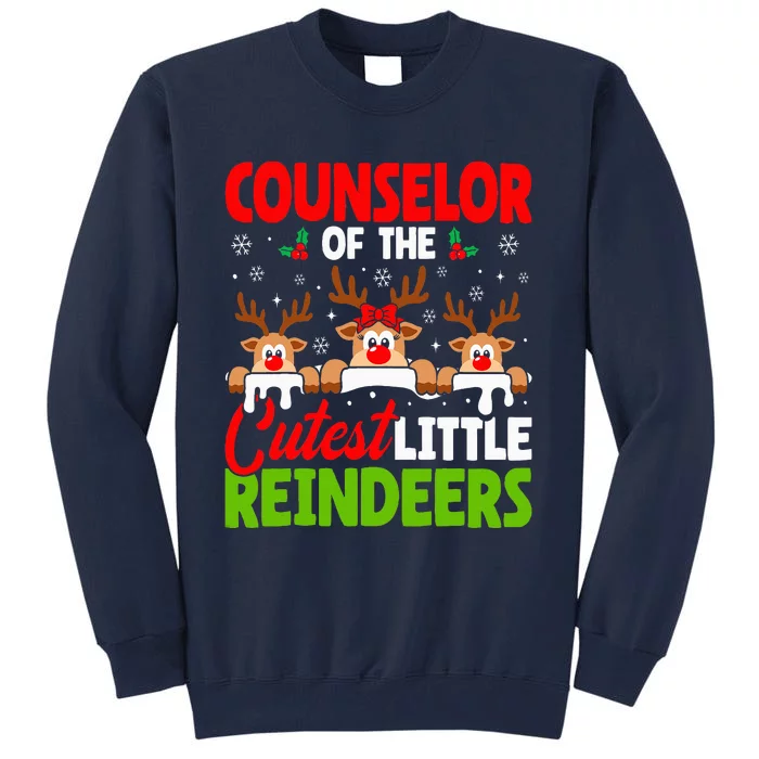 Counselor Of The Cutest Reindeers Christmas Counselor Tall Sweatshirt