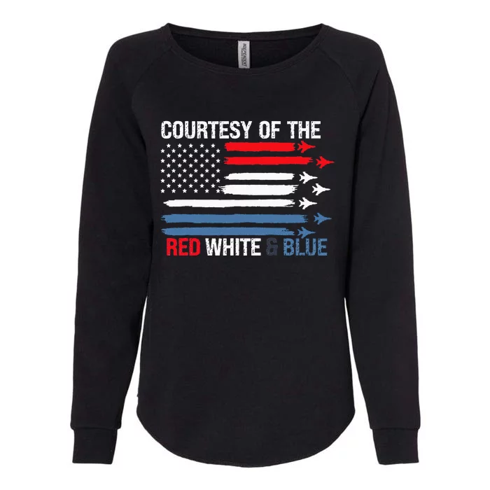 Courtesy Of The Red White And Blue Womens California Wash Sweatshirt