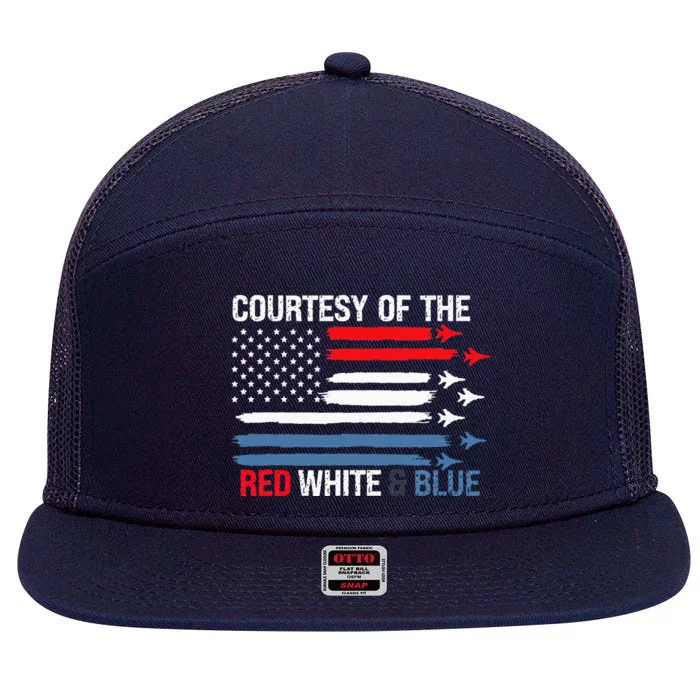 Courtesy Of The Red White And Blue 7 Panel Mesh Trucker Snapback Hat