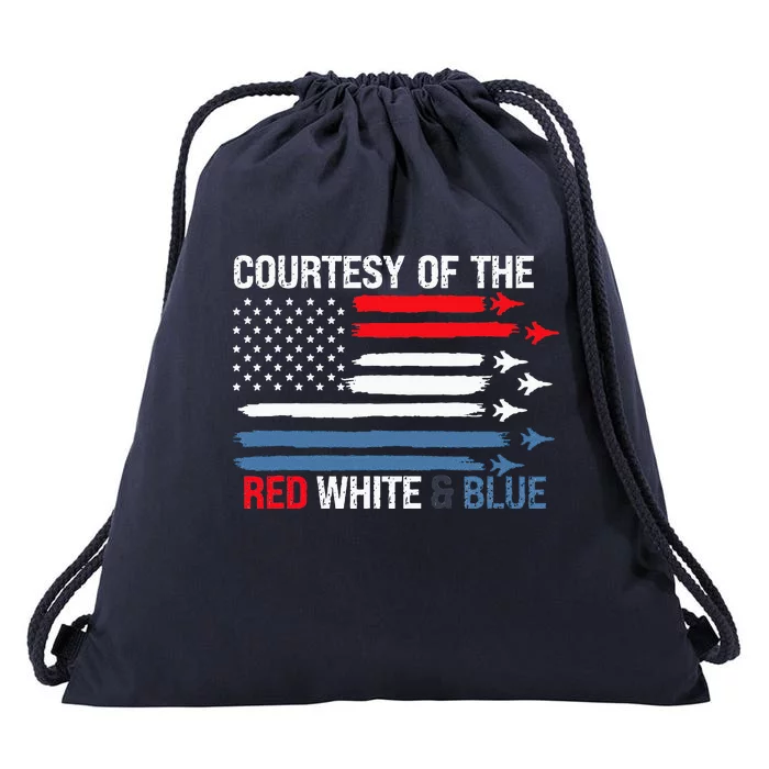 Courtesy Of The Red White And Blue Drawstring Bag