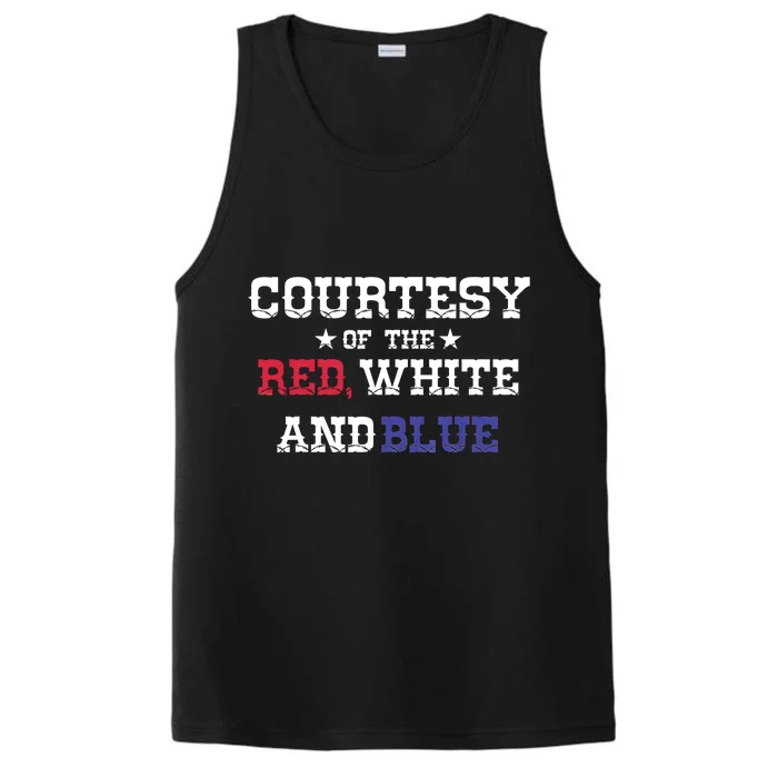 Courtesy Of The Red White And Blue Performance Tank