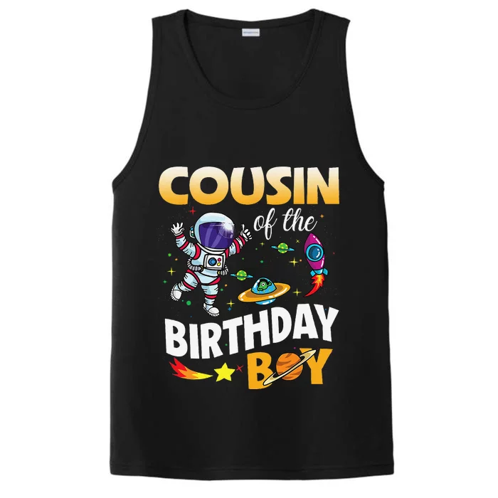 Cousin Of The Birthday Space Astronaut Birthday Family Performance Tank