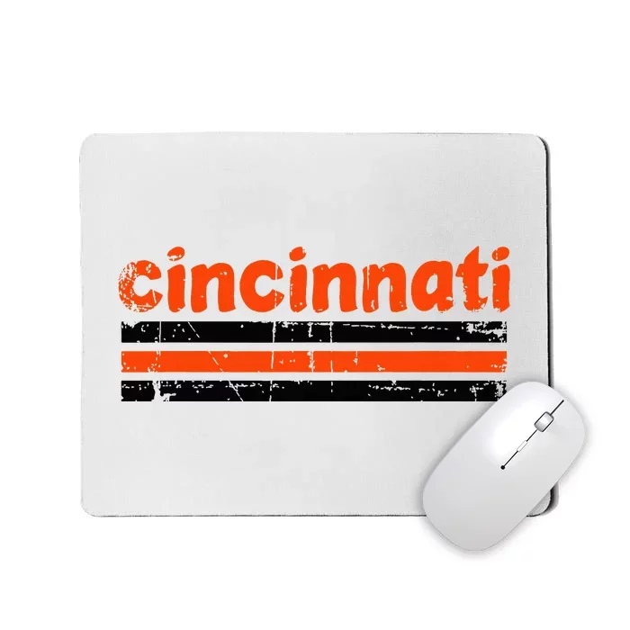 Cincinnati Ohio Three Stripe Vintage Weathered Mousepad