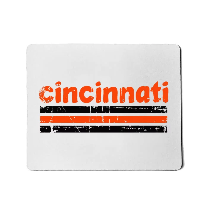 Cincinnati Ohio Three Stripe Vintage Weathered Mousepad