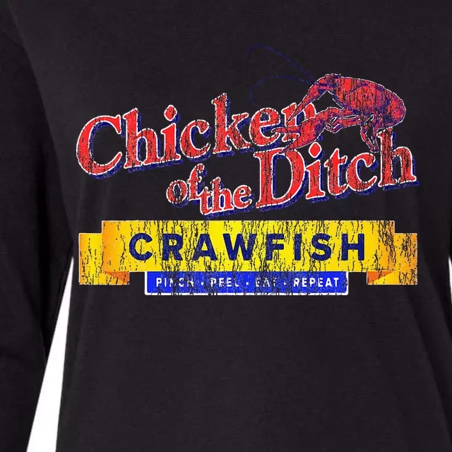 Chicken Of The Ditch Crawfish Crawfish Boil Womens Cotton Relaxed Long Sleeve T-Shirt