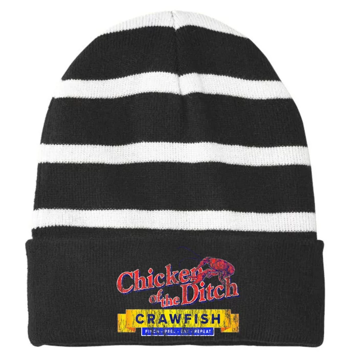 Chicken Of The Ditch Crawfish Crawfish Boil Striped Beanie with Solid Band