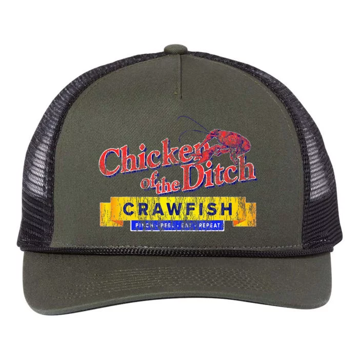 Chicken Of The Ditch Crawfish Crawfish Boil Retro Rope Trucker Hat Cap