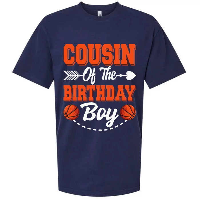 Cousin Of The Birthday Basketball Matching Family Party Sueded Cloud Jersey T-Shirt