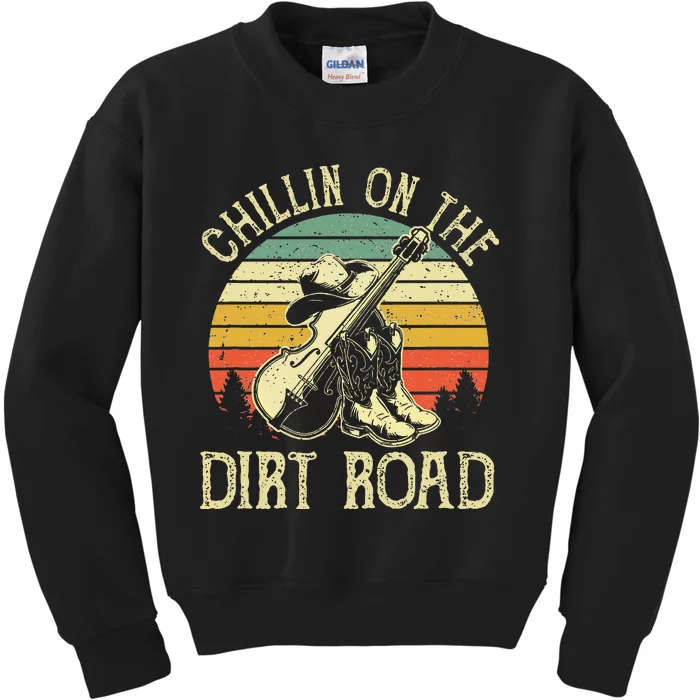 Chillin On The Dirt Road Western Life Rodeo Country Music Kids Sweatshirt