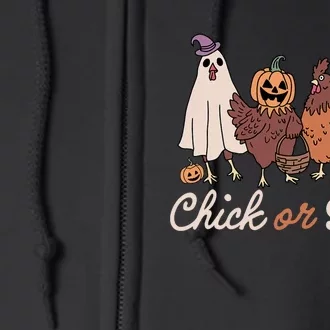 Chick Or Treat Halloween Witch Spooky Chicken Full Zip Hoodie