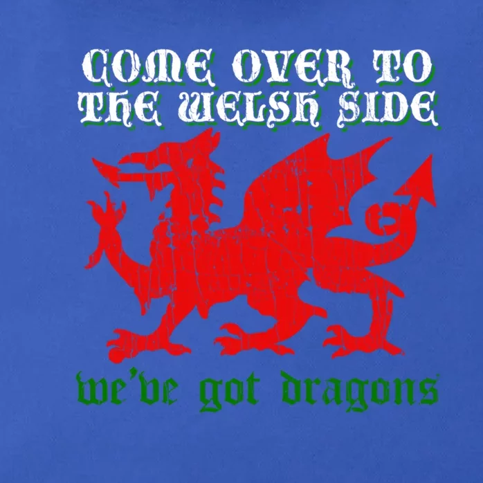 Come Over To The Welsh Side Red Dragon Flag Of Wales Rugby Cool Gift Zip Tote Bag