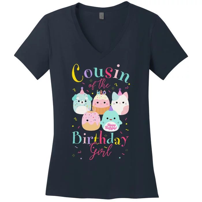 Cousin Of The Birthday Squish Squad Mallow Women's V-Neck T-Shirt