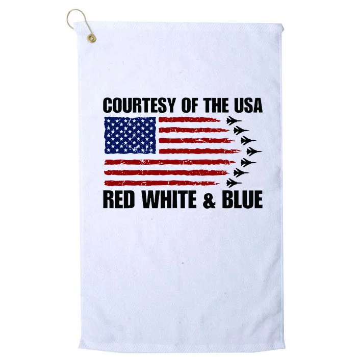 Courtesy Of The Usa Red White And Blue Platinum Collection Golf Towel