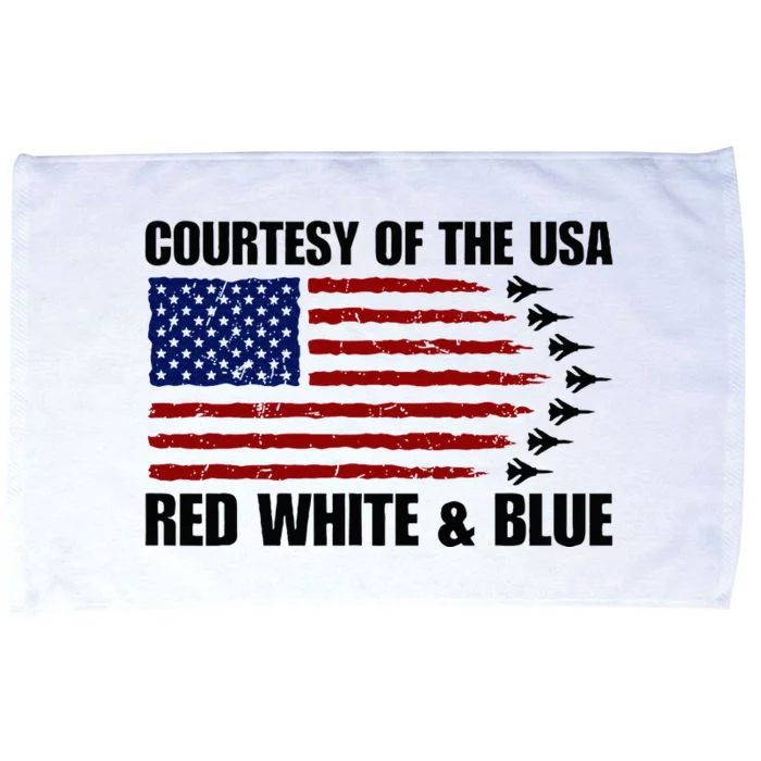 Courtesy Of The Usa Red White And Blue Microfiber Hand Towel