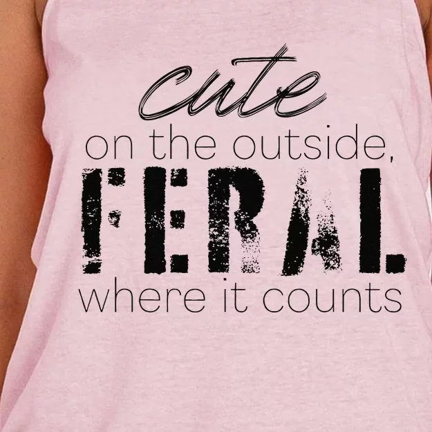 Cute On The Outside Feral Where It Counts Women's Knotted Racerback Tank