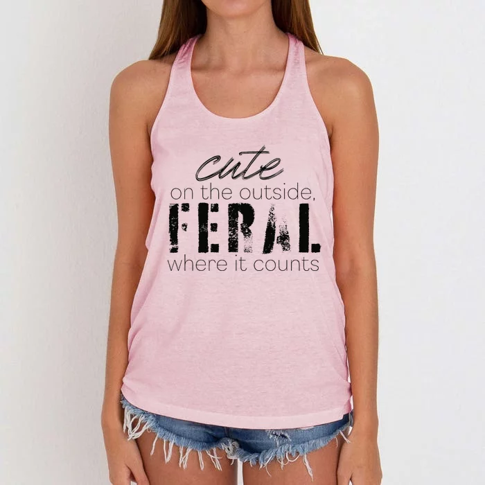 Cute On The Outside Feral Where It Counts Women's Knotted Racerback Tank