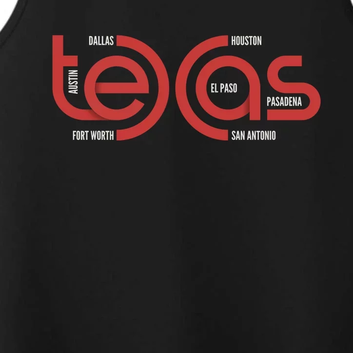 Cities Of Texas Logo Performance Tank