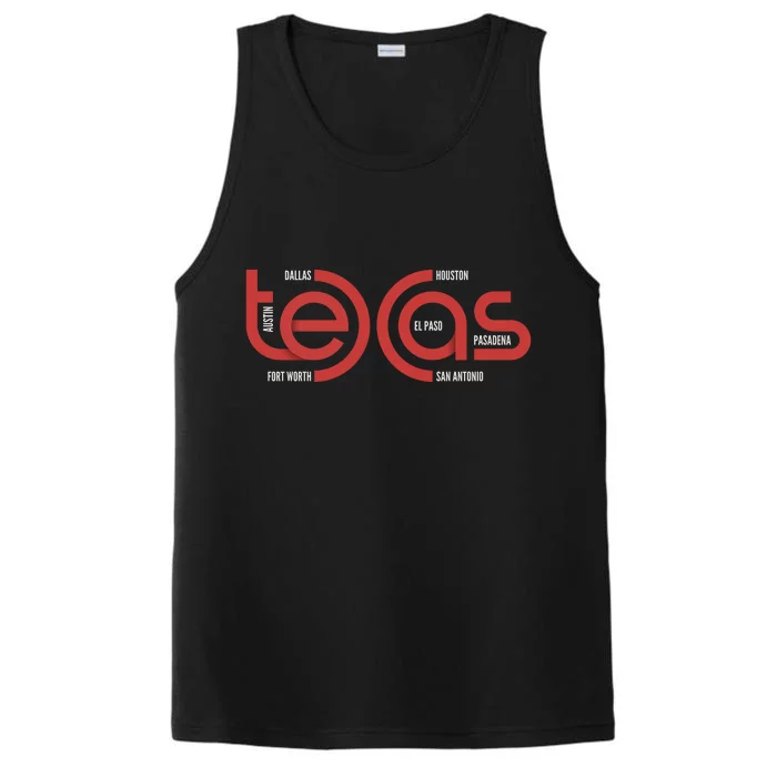 Cities Of Texas Logo Performance Tank