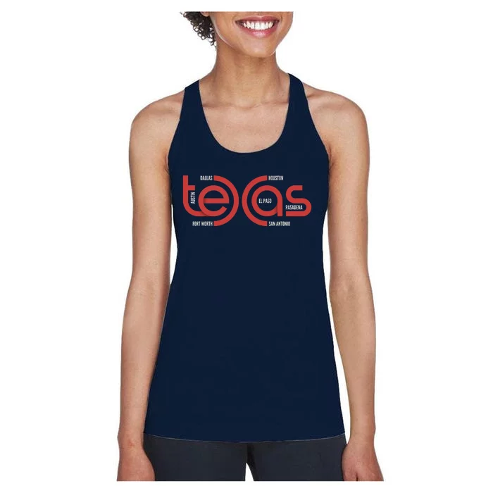 Cities Of Texas Logo Women's Racerback Tank