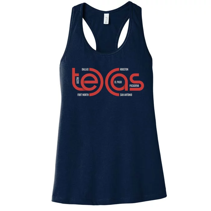 Cities Of Texas Logo Women's Racerback Tank