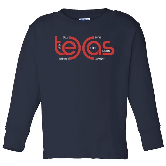 Cities Of Texas Logo Toddler Long Sleeve Shirt