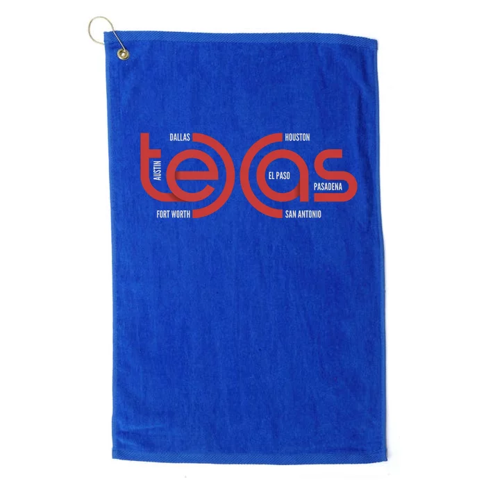 Cities Of Texas Logo Platinum Collection Golf Towel