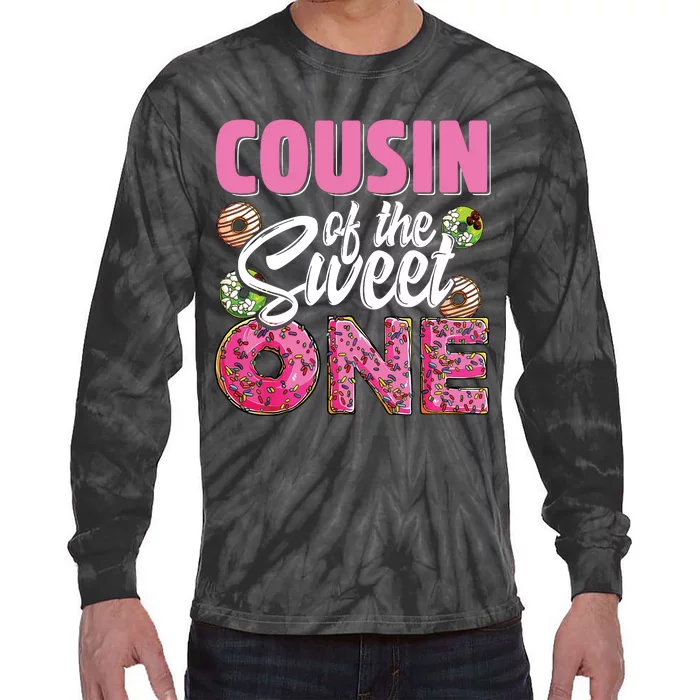 Cousin Of The Sweet One Birthday 1st Bday Donut One Party Tie-Dye Long Sleeve Shirt