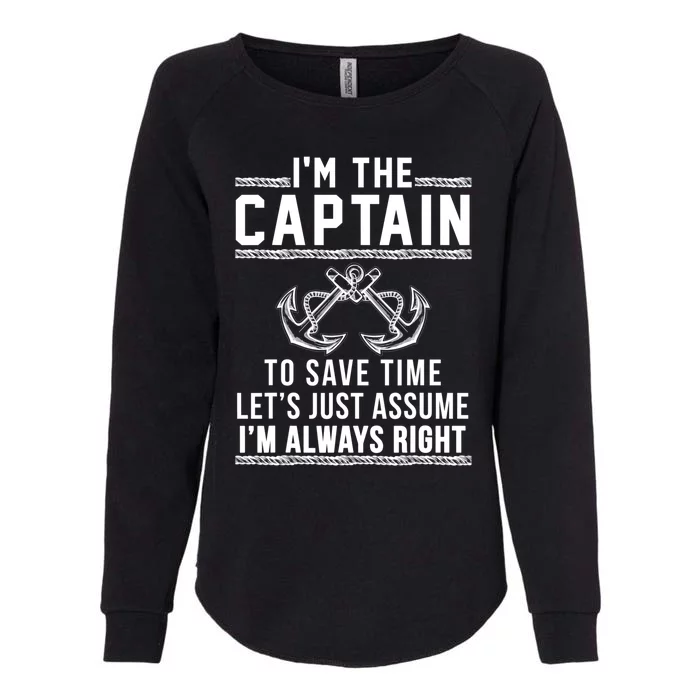 Captain Of The Boat Gift Womens California Wash Sweatshirt