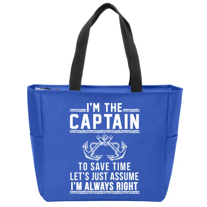 Captain Of The Boat Gift Zip Tote Bag