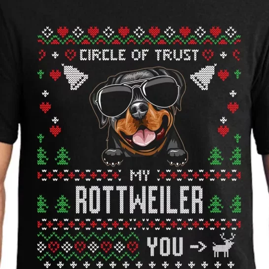 Circle Of Trust My Rottweiler Funny Ugly Christmas Gift Pajama Set