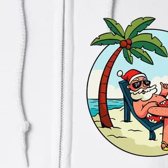 Christmas On The Beach Christmas In July Full Zip Hoodie