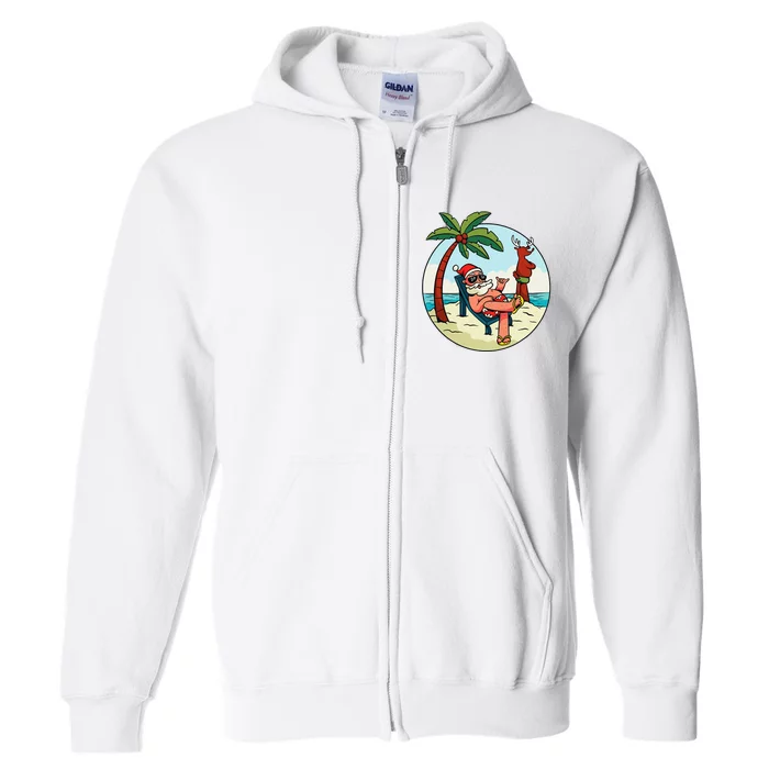 Christmas On The Beach Christmas In July Full Zip Hoodie