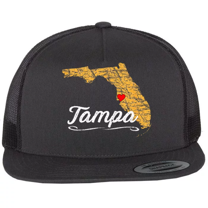 City Of TAMPA BAY FLORIDA Vacation Souvenir Flat Bill Trucker Hat