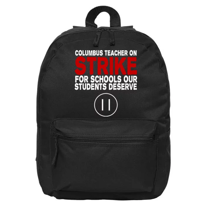 Columbus Ohio Teacher, School Teachers Strike 16 in Basic Backpack