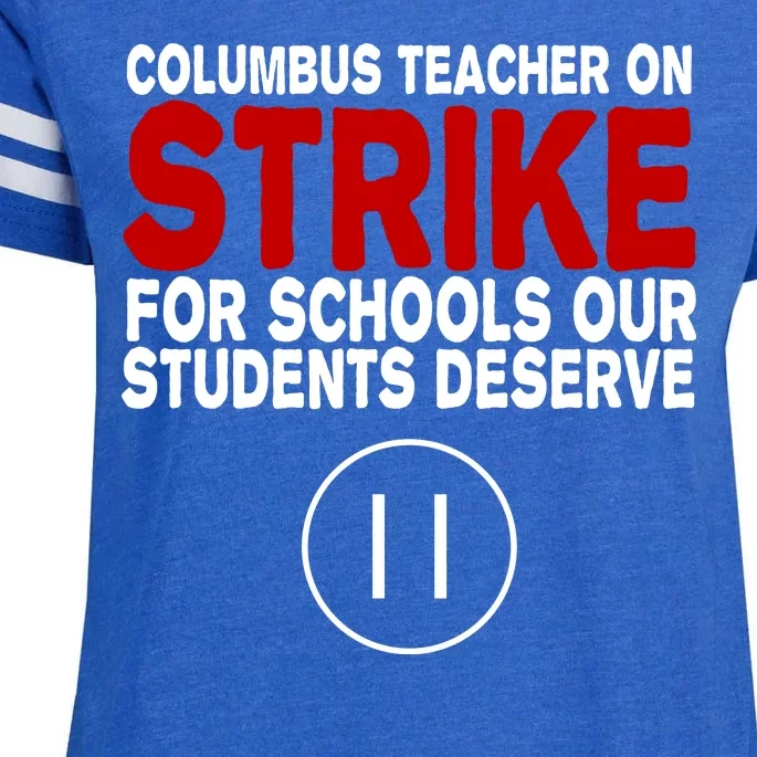 Columbus Ohio Teacher, School Teachers Strike Enza Ladies Jersey Football T-Shirt