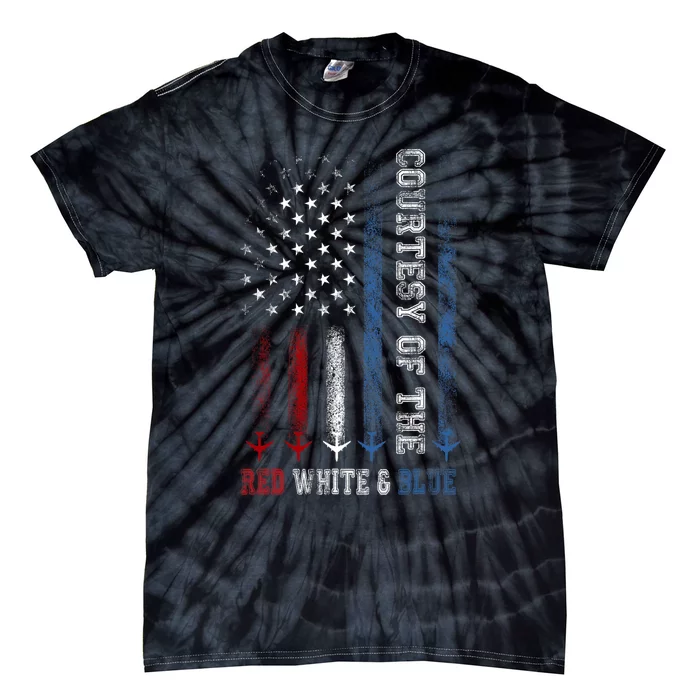 Courtesy Of The Red White And Blue America Us Flag Tie-Dye T-Shirt