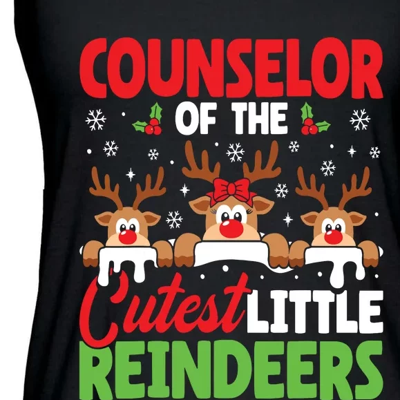 Counselor Of The Cutest Reindeers Christmas Counselor Ladies Essential Flowy Tank