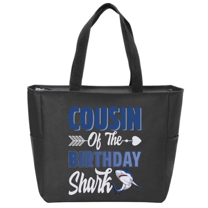 Cousin Of The Birthday Shark Ocean Matching Family Zip Tote Bag