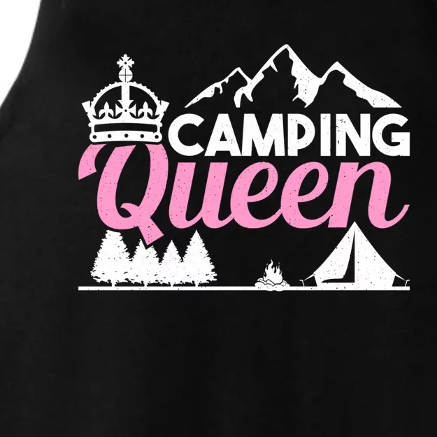 Camper Outdoor Tent Camping Queen Cute Gift Ladies Tri-Blend Wicking Tank