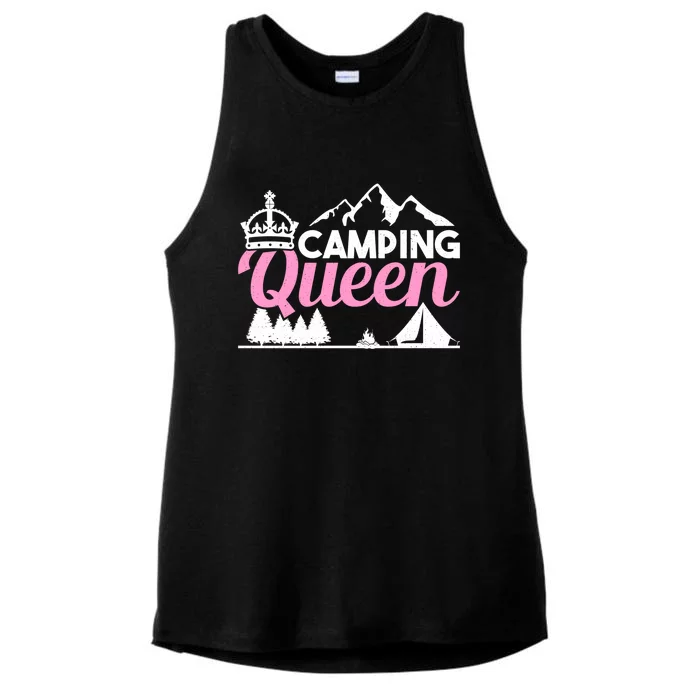 Camper Outdoor Tent Camping Queen Cute Gift Ladies Tri-Blend Wicking Tank