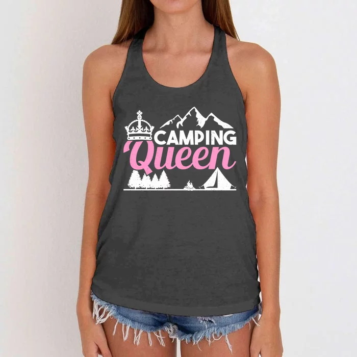 Camper Outdoor Tent Camping Queen Cute Gift Women's Knotted Racerback Tank