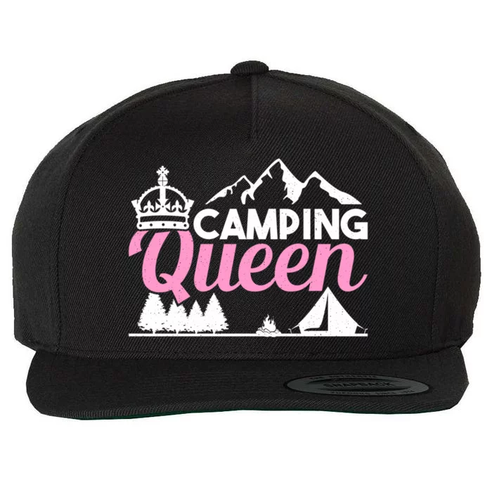 Camper Outdoor Tent Camping Queen Cute Gift Wool Snapback Cap