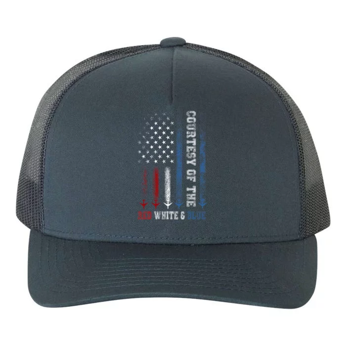 Courtesy Of The Red White And Blue Us Flag Yupoong Adult 5-Panel Trucker Hat