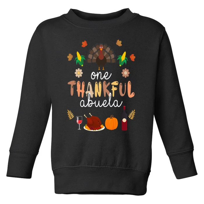 Cute One Thankful ABUELA Farmer Family Thanksgiving Toddler Sweatshirt