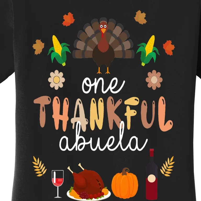 Cute One Thankful ABUELA Farmer Family Thanksgiving Women's T-Shirt