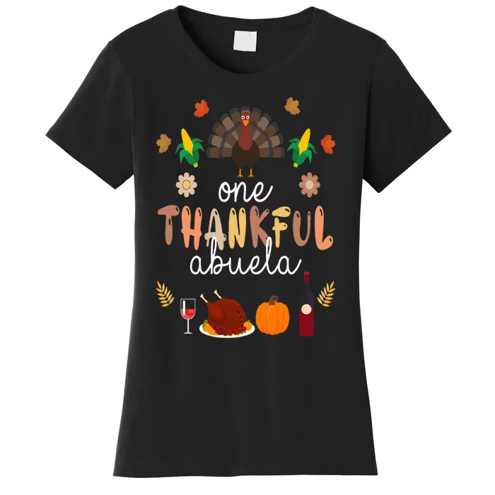 Cute One Thankful ABUELA Farmer Family Thanksgiving Women's T-Shirt